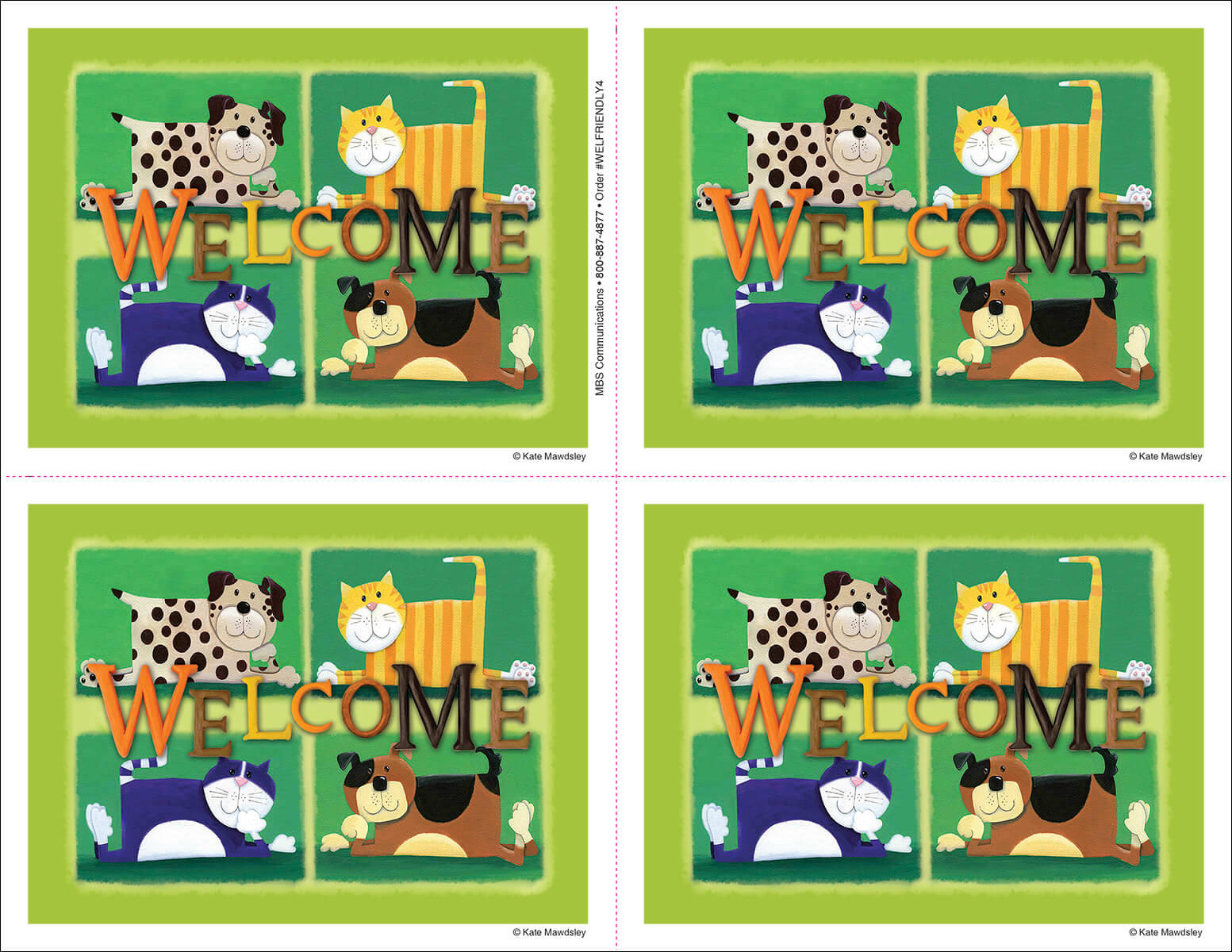 Welcome Friendly Postcard 4UP