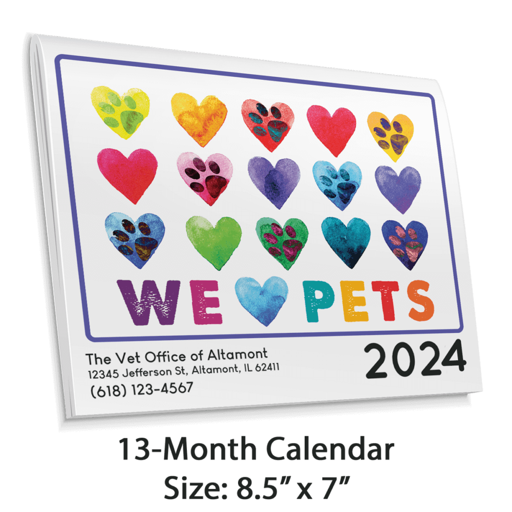 Vet Wall Calendar (VWALLCAL) Purchase Folding Wall Calendars for Vet