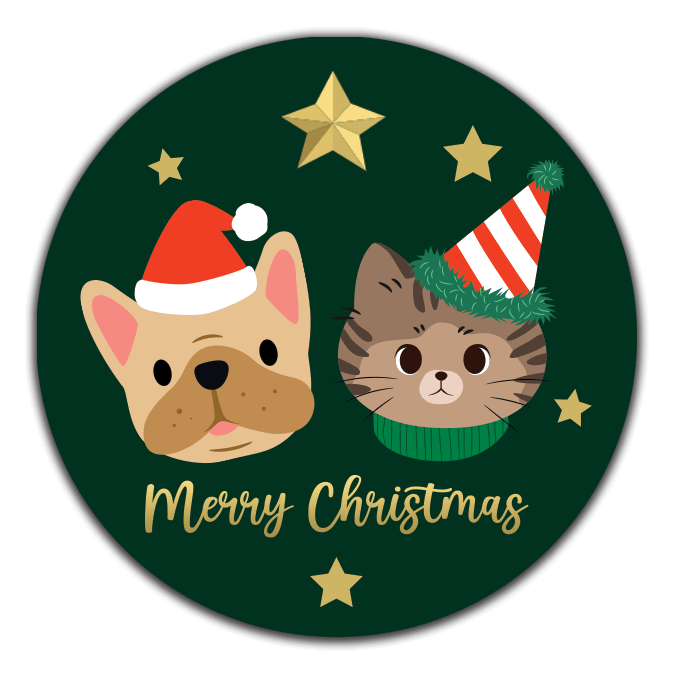 holiday kid stickers for veterinary clinic