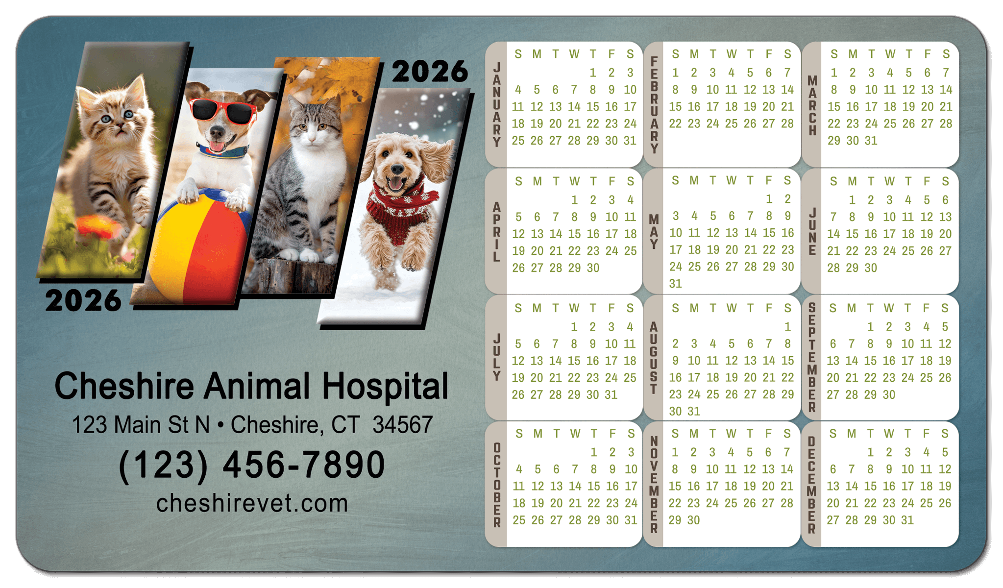 calendar magnet pets